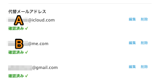 代替メールアドレス, Apple iD