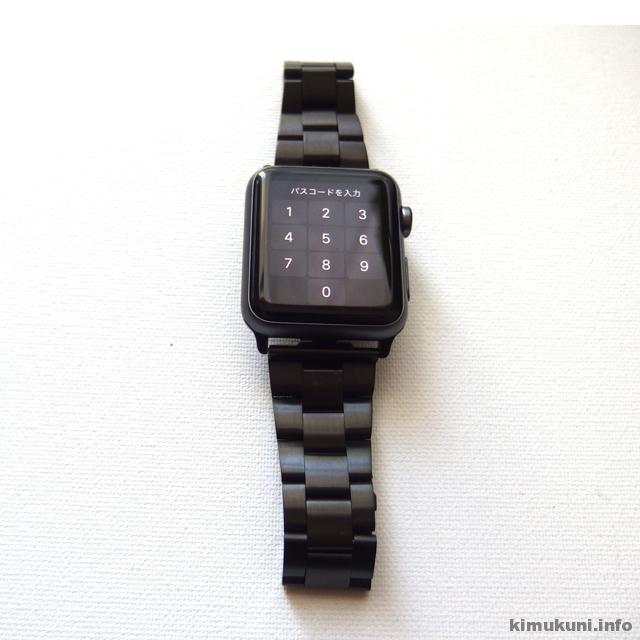 JETech Design Apple Watch ベルト 42mm ステンレス留め金製 (ブラック)