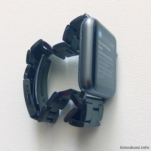JETech Design Apple Watch ベルト 42mm ステンレス留め金製 (ブラック)