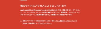偽サイトであることを警告するGoogleChrome